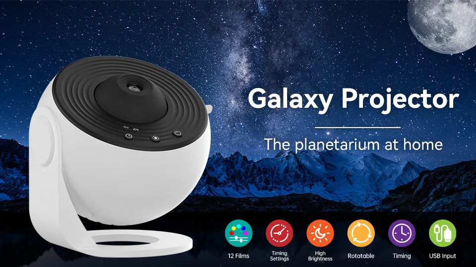 360° Galaxy Star Projector